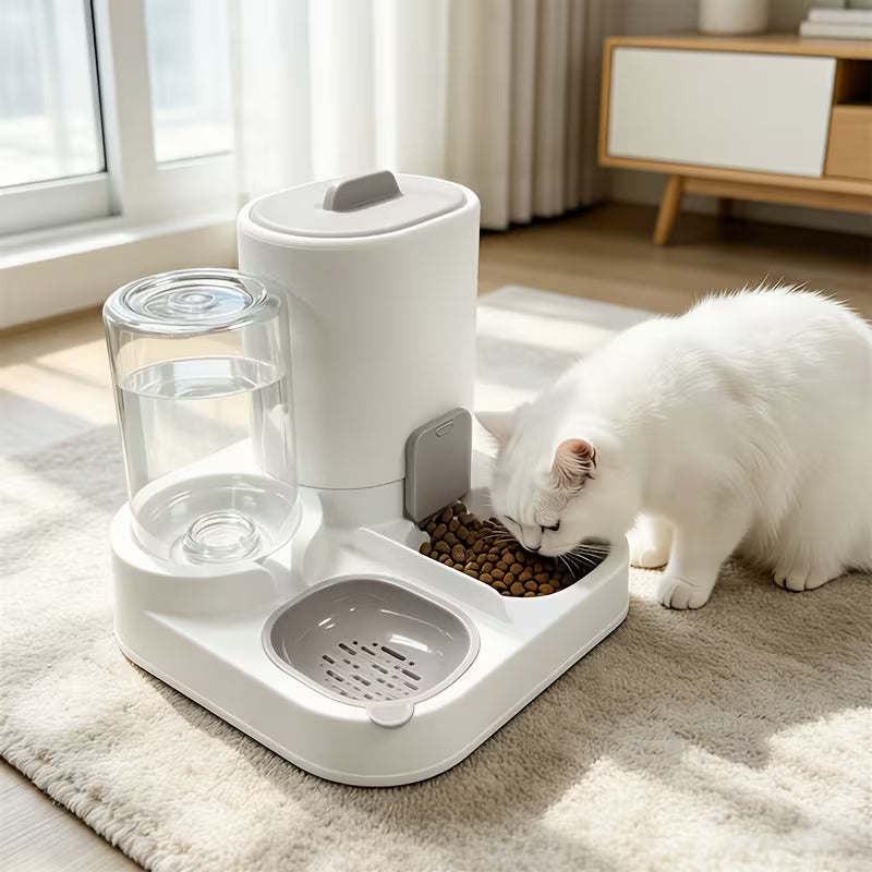 2-in-1 Cat Feeder & Water Station