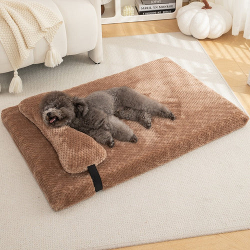 Cozy Plush Pet Bed with Pillow