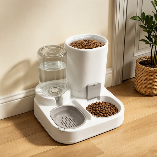 2-in-1 Cat Feeder & Water Station