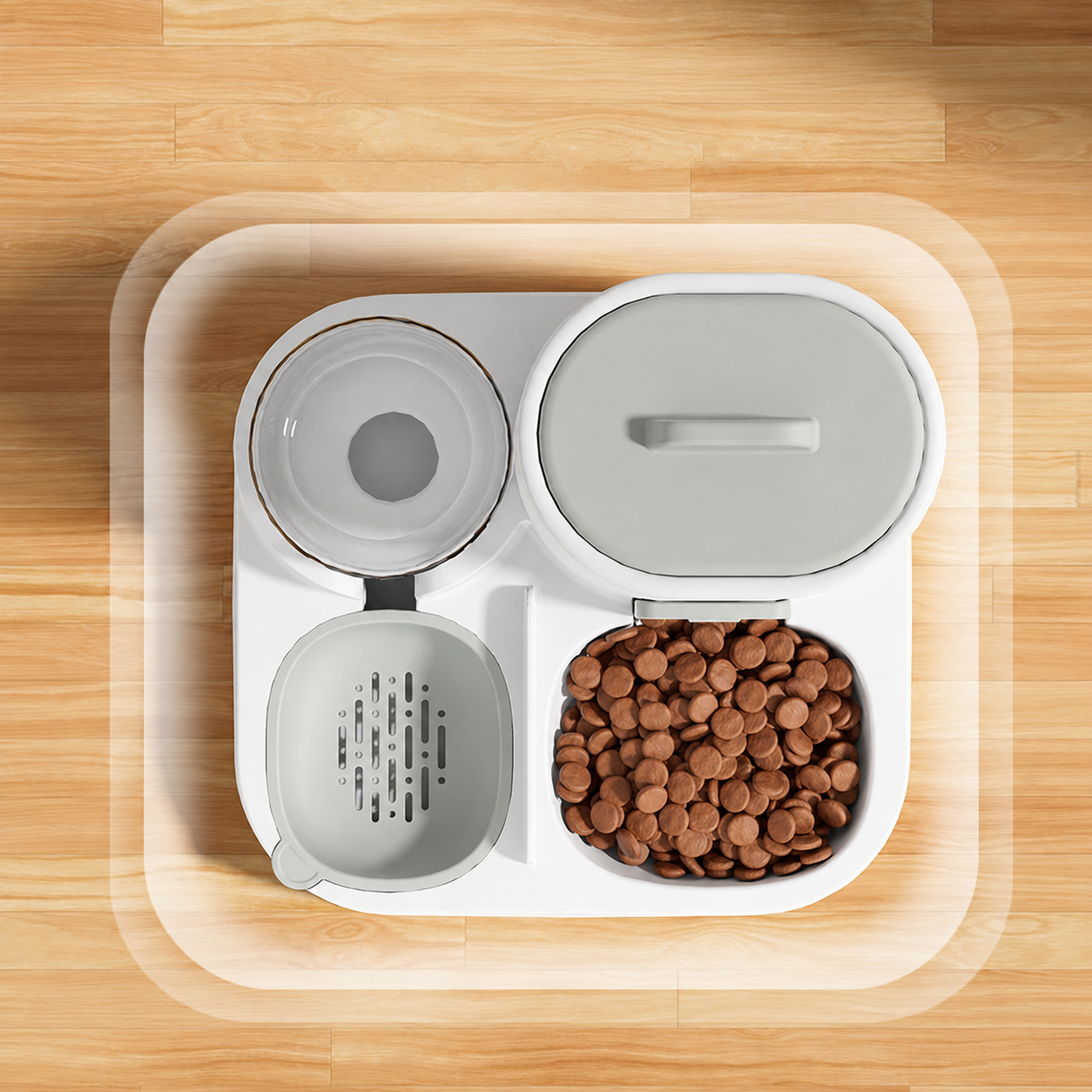 2-in-1 Cat Feeder & Water Station