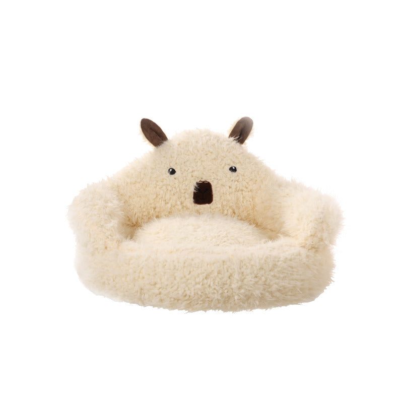 Plush Alpaca Cat Bed